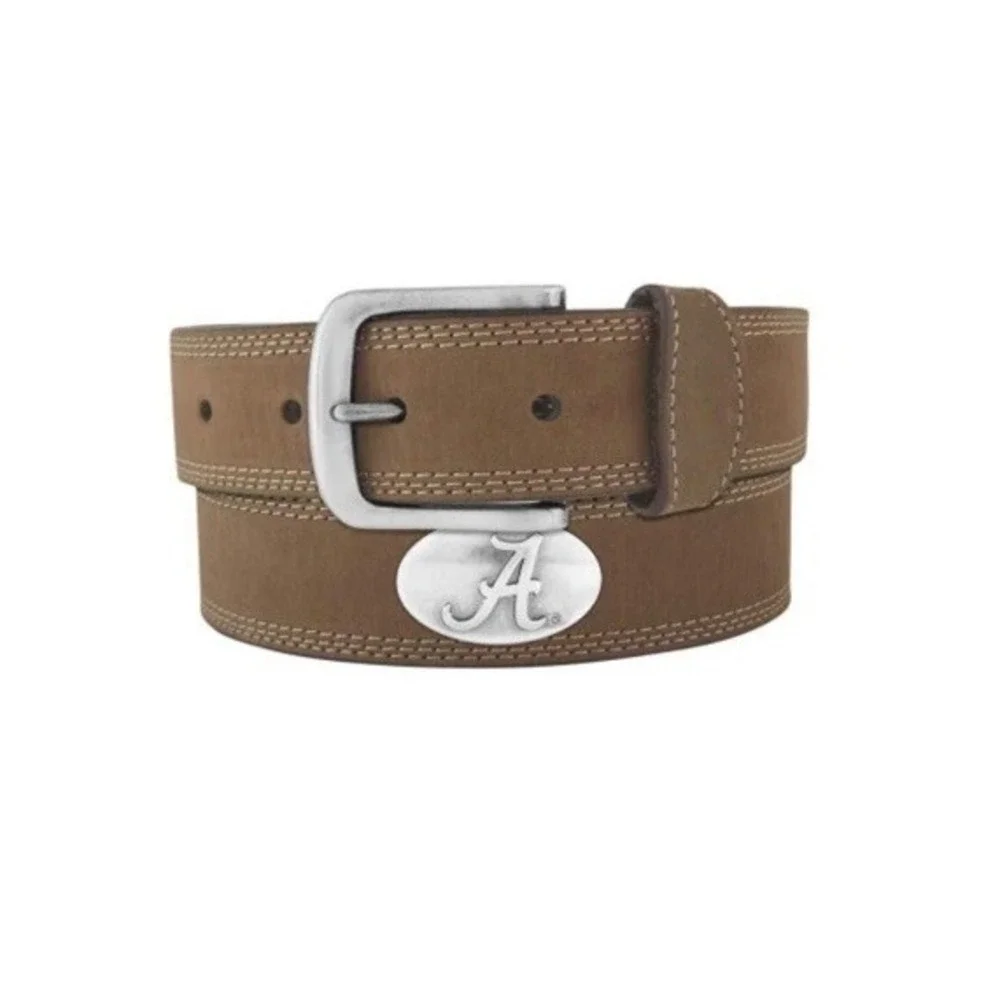 Zep-Pro‎ University Of Alabama Brown Leather Crazy Horse Concho Belt Size 38